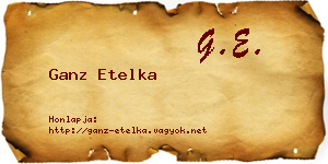 Ganz Etelka névjegykártya